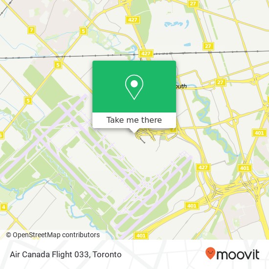 Air Canada Flight 033 map