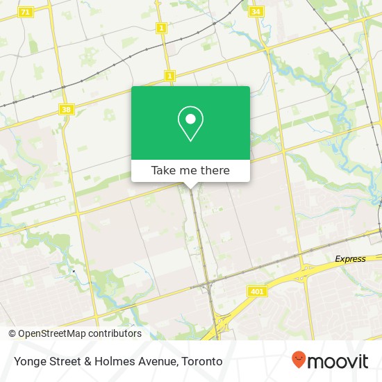 Yonge Street & Holmes Avenue map