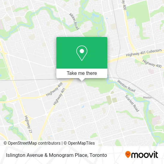 Islington Avenue & Monogram Place map
