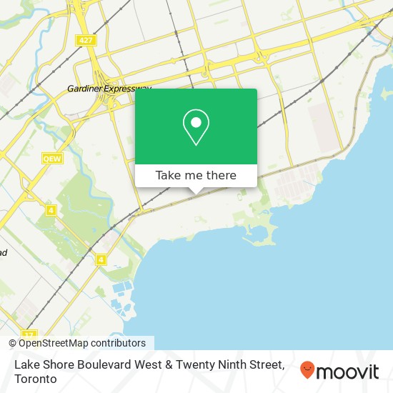 Lake Shore Boulevard West & Twenty Ninth Street map