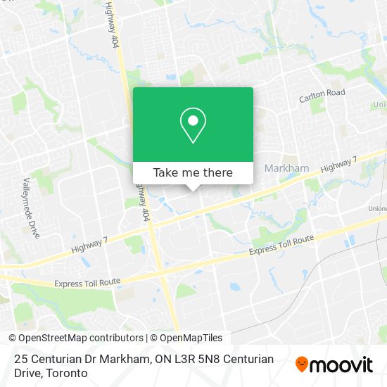 25 Centurian Dr Markham, ON L3R 5N8 Centurian Drive map