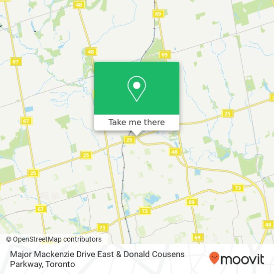 Major Mackenzie Drive East & Donald Cousens Parkway map