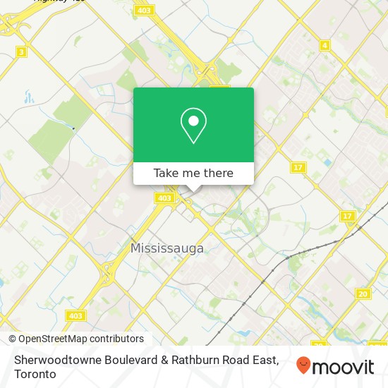 Sherwoodtowne Boulevard & Rathburn Road East map