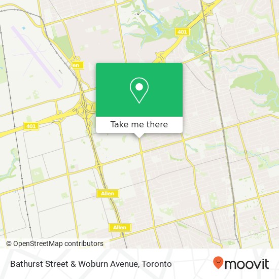 Bathurst Street & Woburn Avenue map