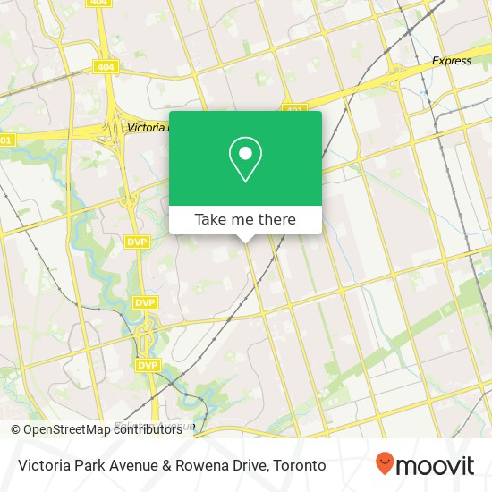 Victoria Park Avenue & Rowena Drive map
