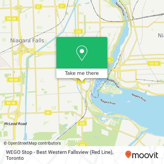 WEGO Stop - Best Western Fallsview (Red Line) plan