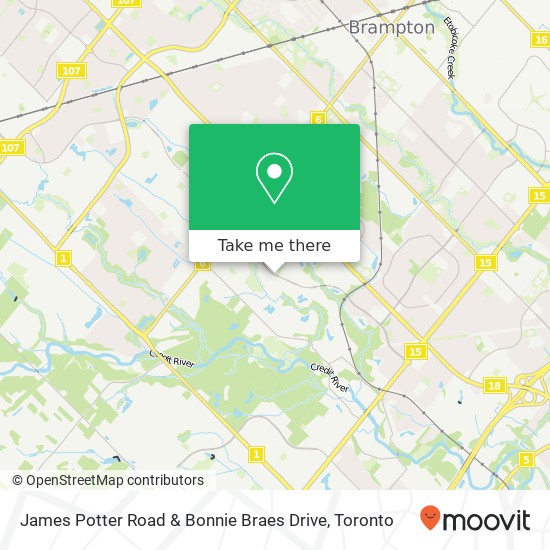 James Potter Road & Bonnie Braes Drive map