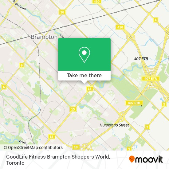 GoodLife Fitness Brampton Shoppers World map