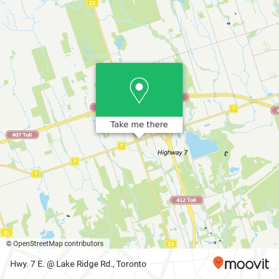 Hwy. 7 E. @ Lake Ridge Rd. map