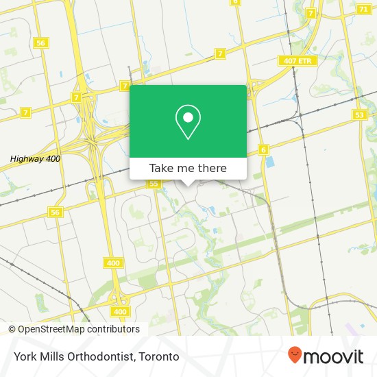 York Mills Orthodontist map