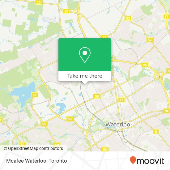 Mcafee Waterloo map