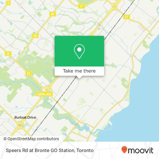 Speers Rd at Bronte GO Station map