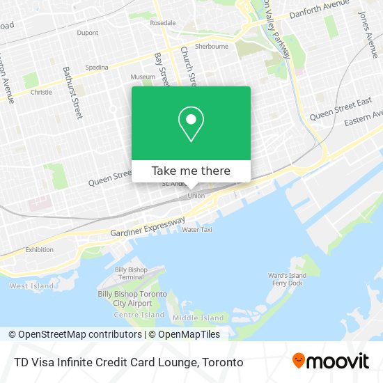 TD Visa Infinite Credit Card Lounge map