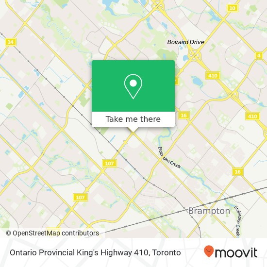 Ontario Provincial King's Highway 410 map