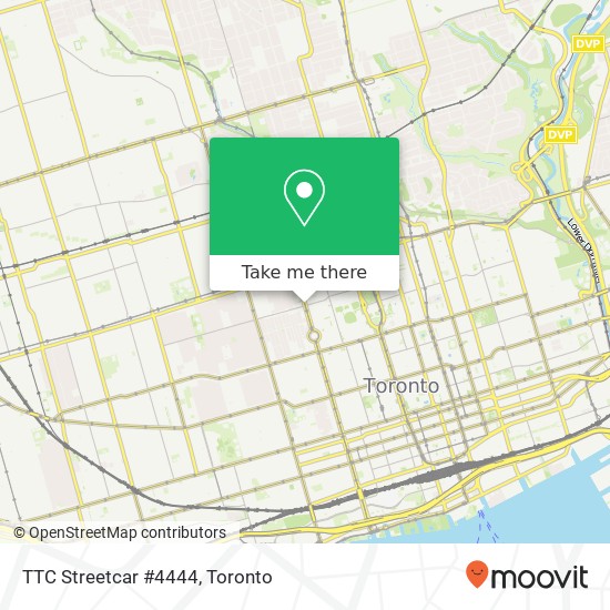 TTC Streetcar #4444 map