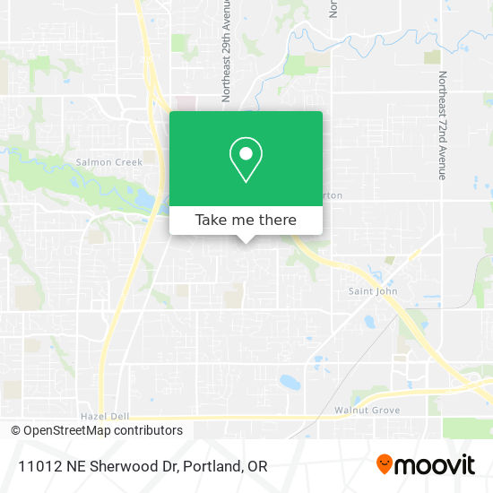 Mapa de 11012 NE Sherwood Dr