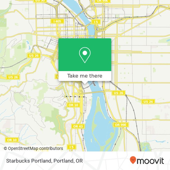 Mapa de Starbucks Portland