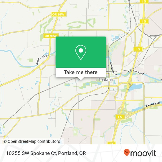 Mapa de 10255 SW Spokane Ct