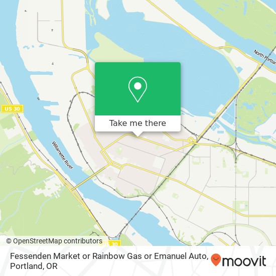 Fessenden Market or Rainbow Gas or Emanuel Auto map