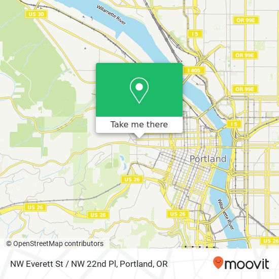 Mapa de NW Everett St / NW 22nd Pl