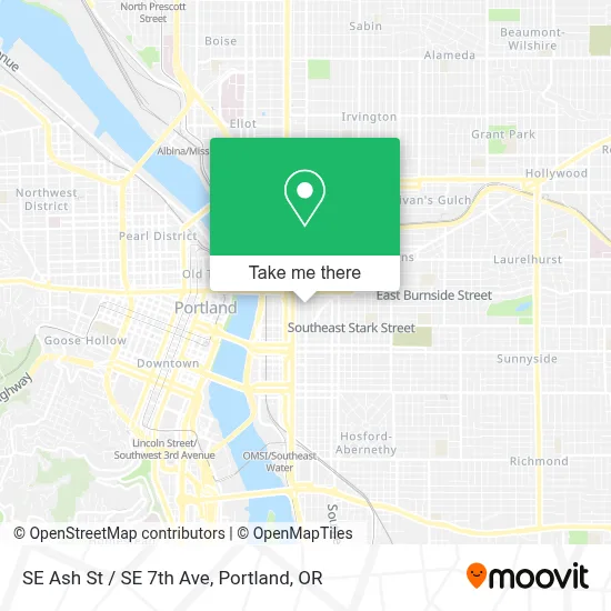 SE Ash St / SE 7th Ave map