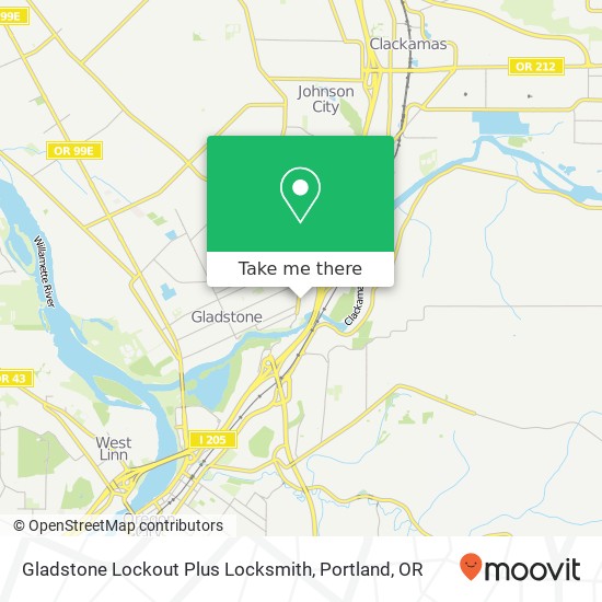 Mapa de Gladstone Lockout Plus Locksmith