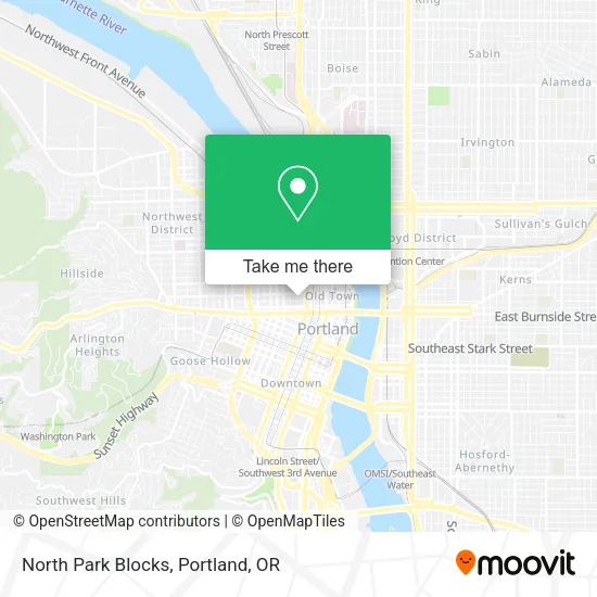 Mapa de North Park Blocks