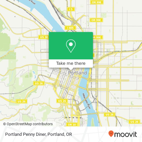 Portland Penny Diner map
