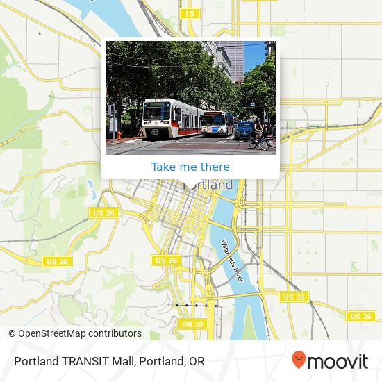 Mapa de Portland TRANSIT Mall