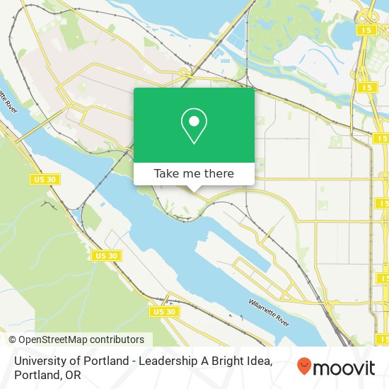 University of Portland - Leadership A Bright Idea map
