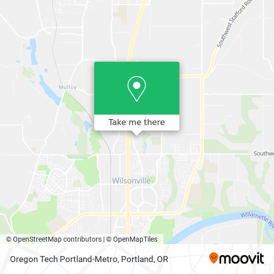 Mapa de Oregon Tech Portland-Metro