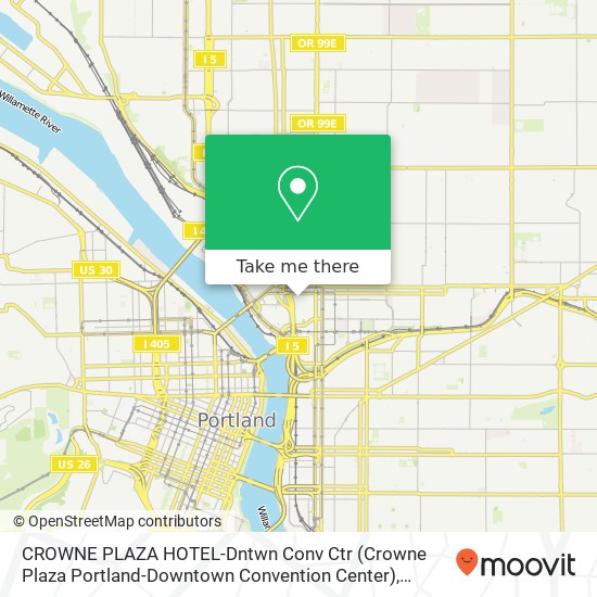 Mapa de CROWNE PLAZA HOTEL-Dntwn Conv Ctr (Crowne Plaza Portland-Downtown Convention Center)