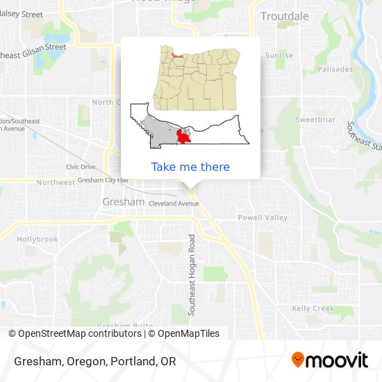 Mapa de Gresham, Oregon