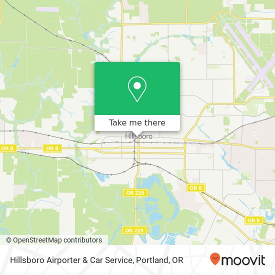 Mapa de Hillsboro Airporter & Car Service