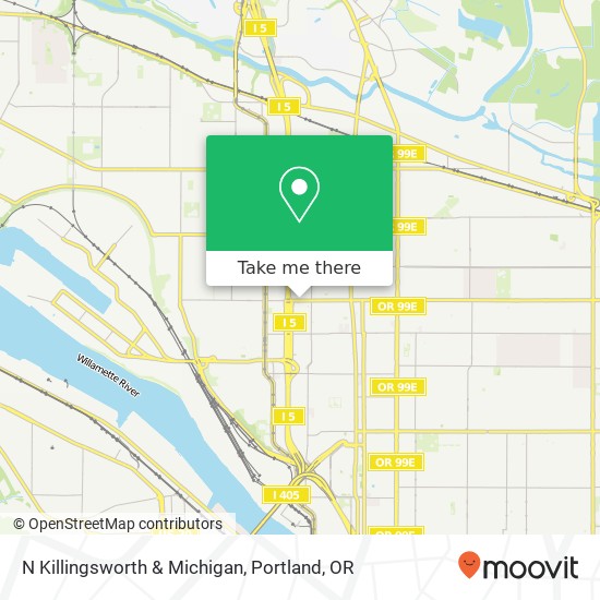 N Killingsworth & Michigan map