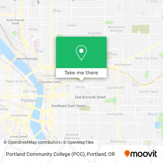 Mapa de Portland Community College (PCC)