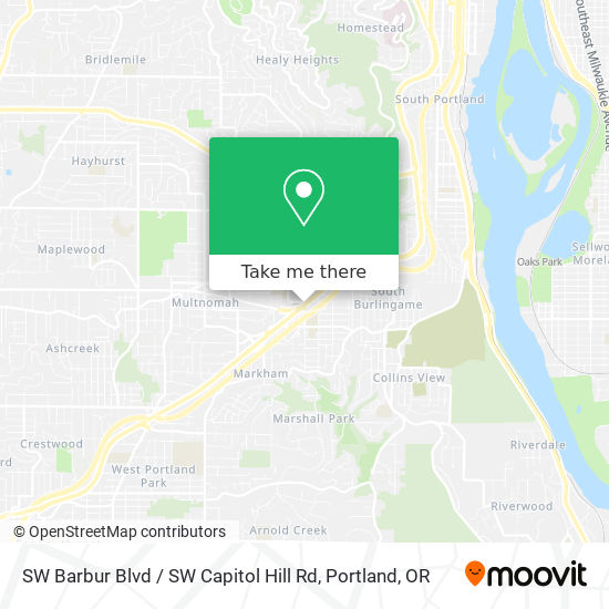SW Barbur Blvd / SW Capitol Hill Rd map