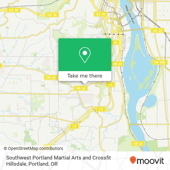 Southwest Portland Martial Arts and Crossfit Hillsdale map