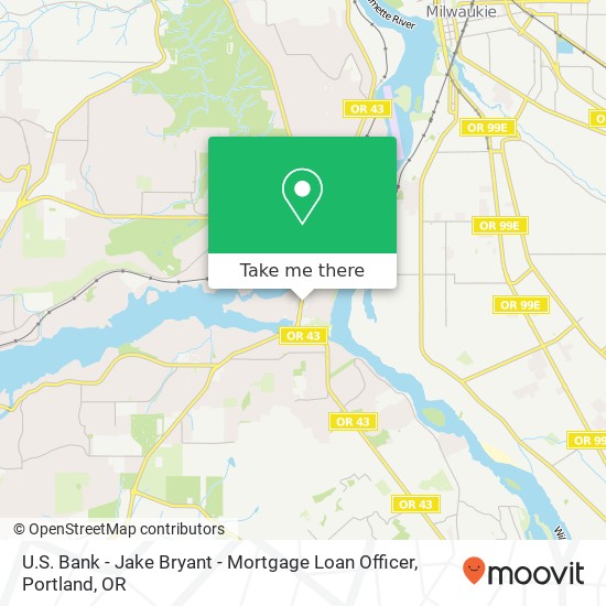 Mapa de U.S. Bank - Jake Bryant - Mortgage Loan Officer
