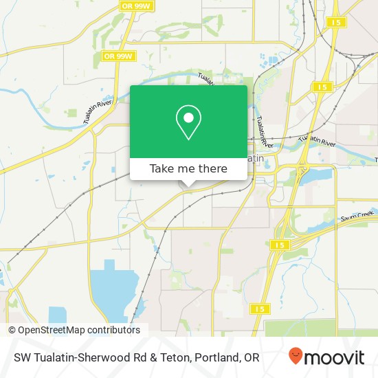 SW Tualatin-Sherwood Rd & Teton map