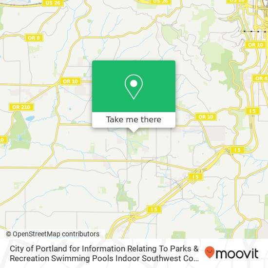 City of Portland for Information Relating To Parks & Recreation Swimming Pools Indoor Southwest Com map