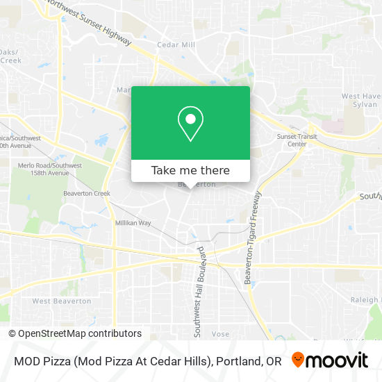 Mapa de MOD Pizza (Mod Pizza At Cedar Hills)