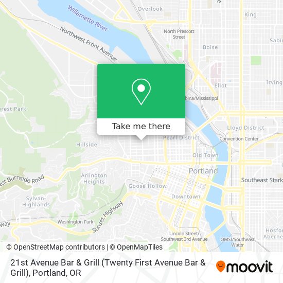 21st Avenue Bar & Grill (Twenty First Avenue Bar & Grill) map
