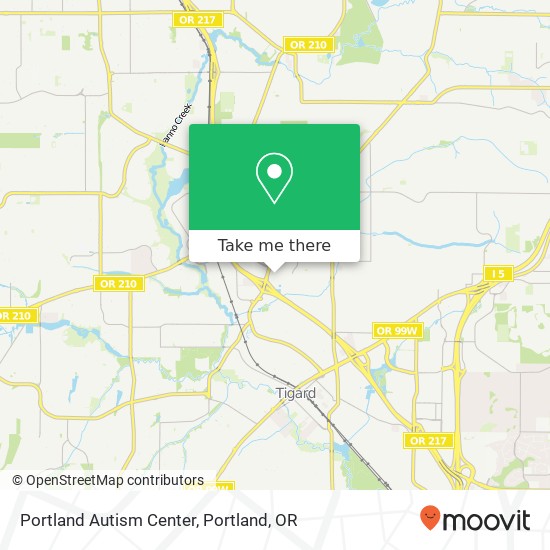 Portland Autism Center map