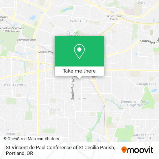 St Vincent de Paul Conference of St Cecilia Parish map