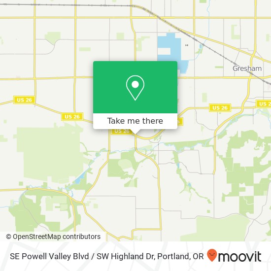 SE Powell Valley Blvd / SW Highland Dr map