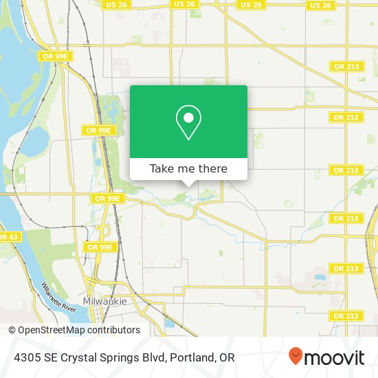 Mapa de 4305 SE Crystal Springs Blvd