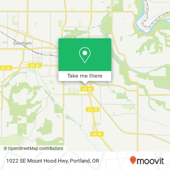 Mapa de 1022 SE Mount Hood Hwy