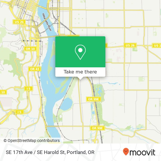 SE 17th Ave / SE Harold St map