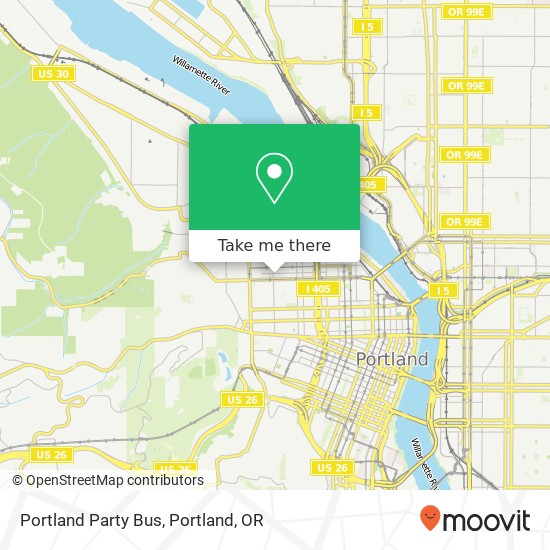 Portland Party Bus map